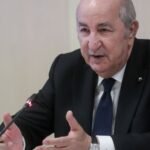 Photo of Algerian President Abdelmadjid Tebboune at an official meeting