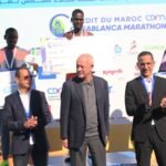 Podium masculin du Crédit du Maroc Casablanca Marathon 2026