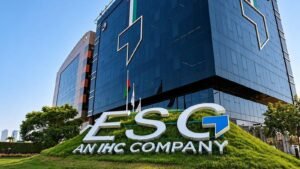Emirates Stallions Group headquarters building with ESG An IHIC Company sign