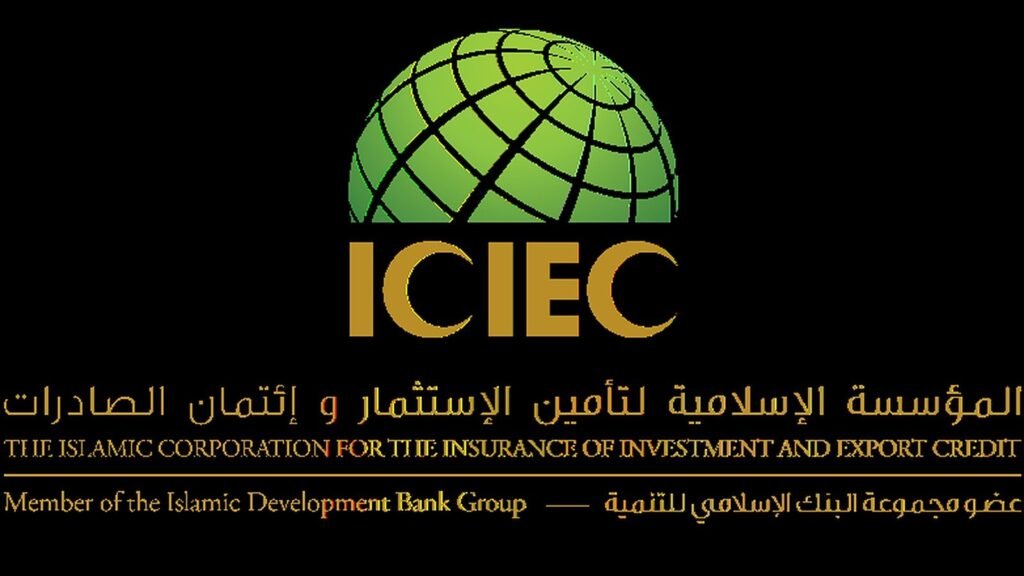 Logo ICIEC con globo terráqueo verde y texto institucional