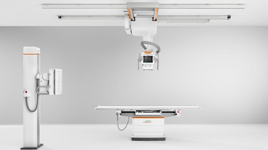 Advanced medical imaging and radiotherapy equipment in clinical treatment room